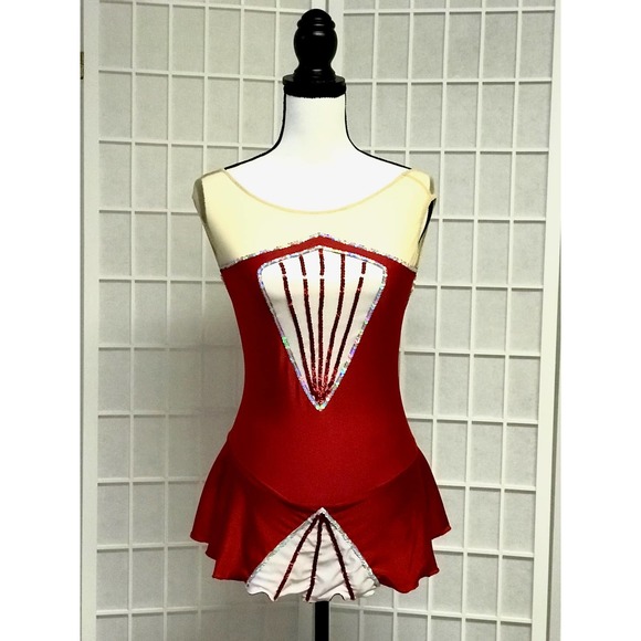Red Competition Figure Skating Dress - Picture 1 of 4